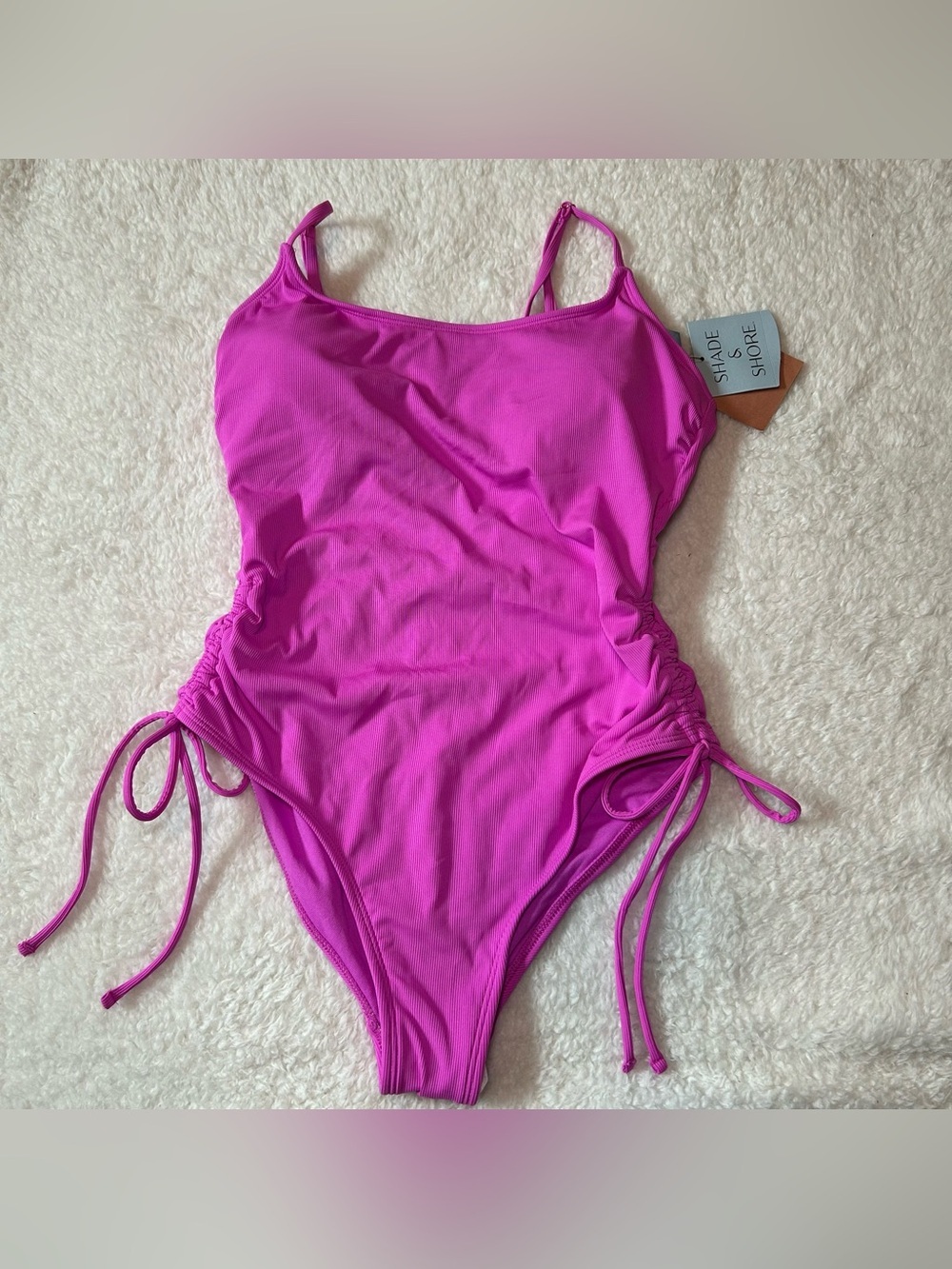 Shade & Shore Women’s Ribbed One Piece Swim Medium NEW